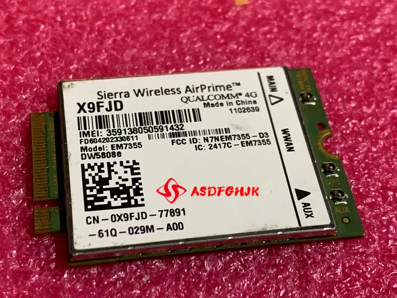 

EM7355 DW5808e WALN HSPA NGFF Card X9FJD 0X9FJD for Dell Venue 11 Pro Latitude 14 12 LTE Sierra AirPrime 4G card 100 Mbps