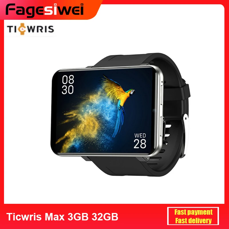 Смарт часы Ticwris Max 4G 2 86 дюйма 2880 мАч 3 + 32 ГБ IP67 8 МП|Смарт-часы| |