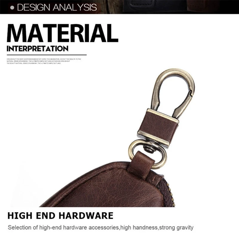 

Small Portable Key Purse Case Wallet Bag Vintage PU Keychain Cover Zipper Car House Key Holder Organizer