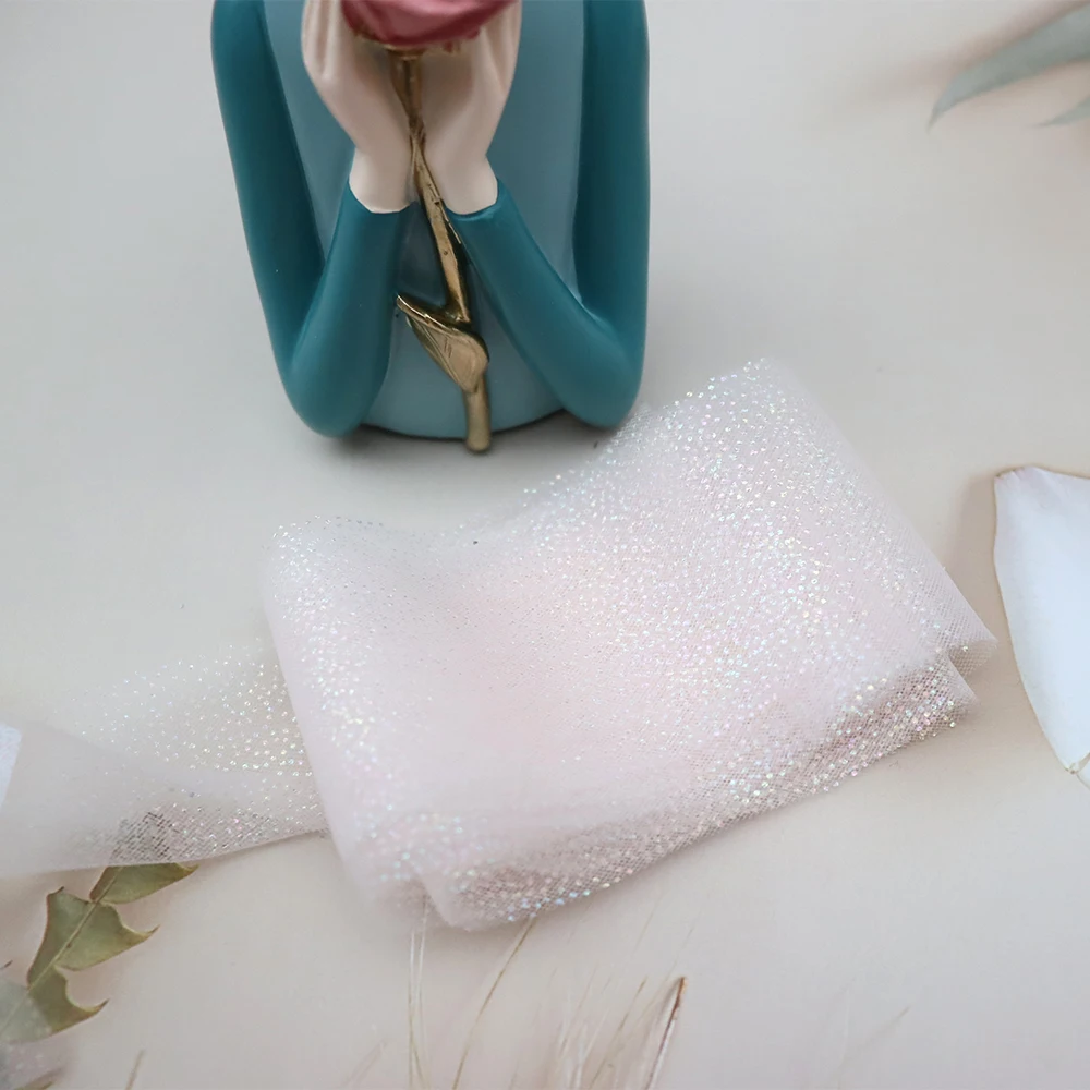 6cm 5Yards Rainbow Foil Dot Tulle Organza Gauze Fabric DIY Hair Bows Handmade Material Baby Shower Party Supplies - купить по