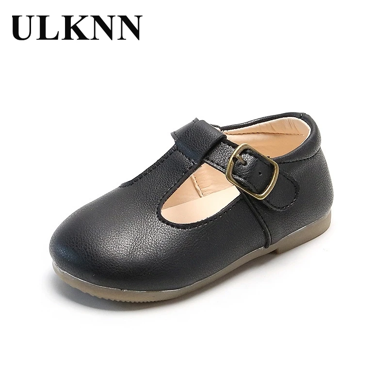 Обувь для девочек ULKNN Новинка осени 2023 кожаные туфли детская мягкая нескользящая