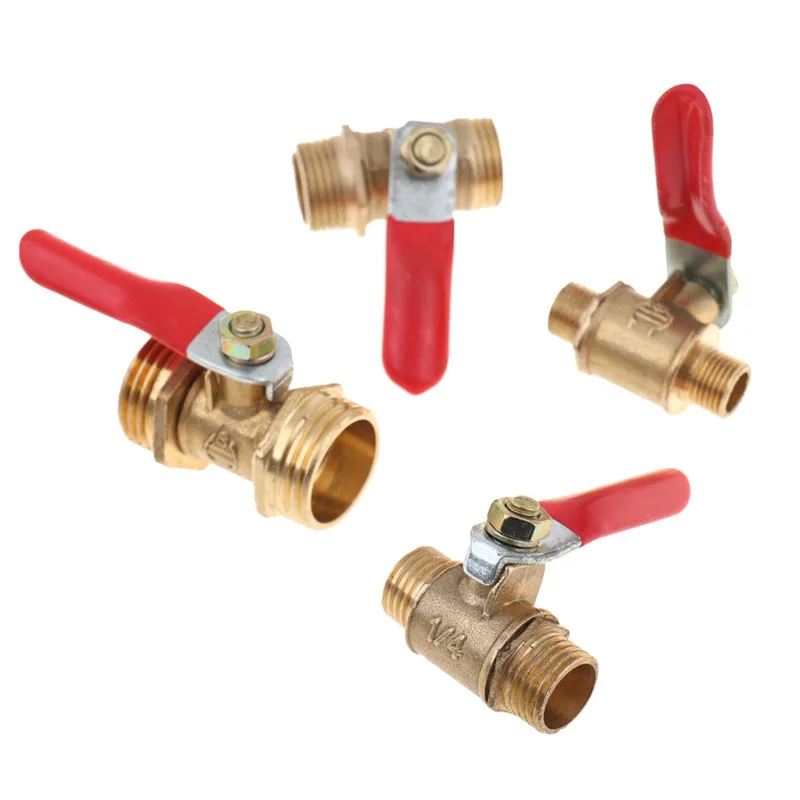 Латунный шаровой клапан 1/8 &quot1/4&quot 3/8 &quot1/2&quot Штекерная Резьба BSP с красным