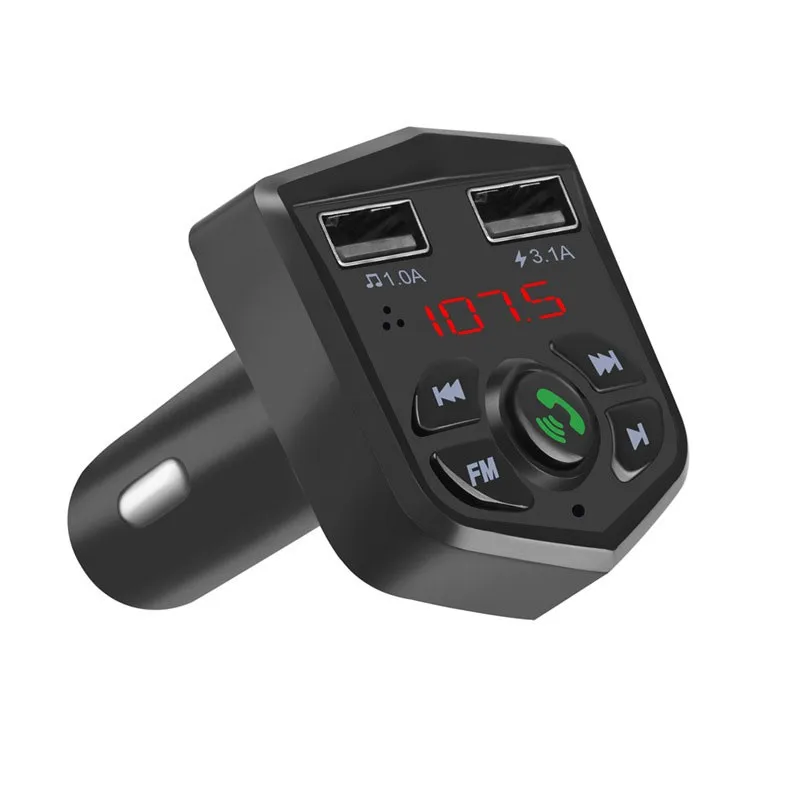 

Car Bluetooth 5.0 FM Transmitter Wireless Adapter Mic Audio Receiver Auto MP3 Player 3.1A Dual USB Fast Charger Car Accessories