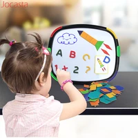 2 styles double sided magnetic puzzle drawing board with math alphabet learning erasable writing tablet kids educational toys