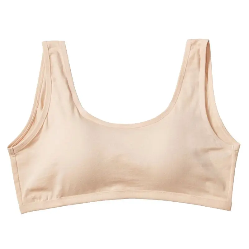 Women Girls Wide Straps Cotton Sport Bra Underwear Massage Wire Free Bralette X3UE