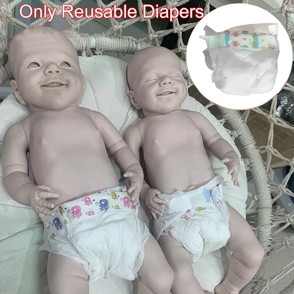 

10pcs Kids Toy Anti Tear 18 To 22inch Reborn Baby Doll Care Training Accessories Solid Simulation Nappy DIY Reusable Diapers