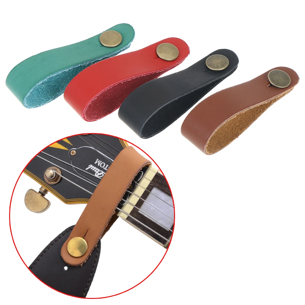 

1pc Neck Strap Button Headstock Acoustic Guitar Adaptor Synthetic Leather With Strong Metal Fastener Guitarra Accessories