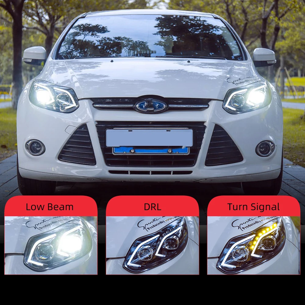 Автомобильный Стайлинг для Ford Focus фары 2012 2013 2014 Передняя светодиодная фара DRL