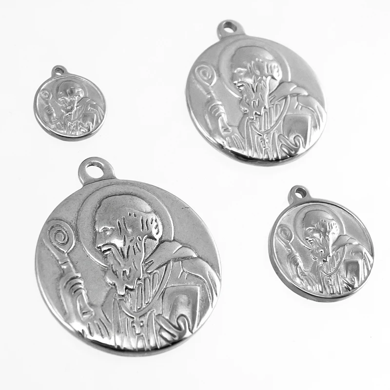 Нержавеющая сталь Святого Бенедикта Nursia патрон против зла крест медаль античный