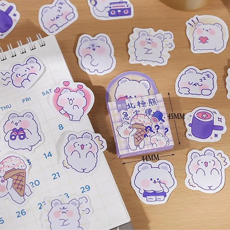 

45pcs/pack Creative Cute Animals Kawaii Paper Stickers Diary Diy Scrapbooking Label Sticker Stationery