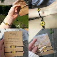 alloy sunflower sunflower daisy wax thread woven friendship card bracelet