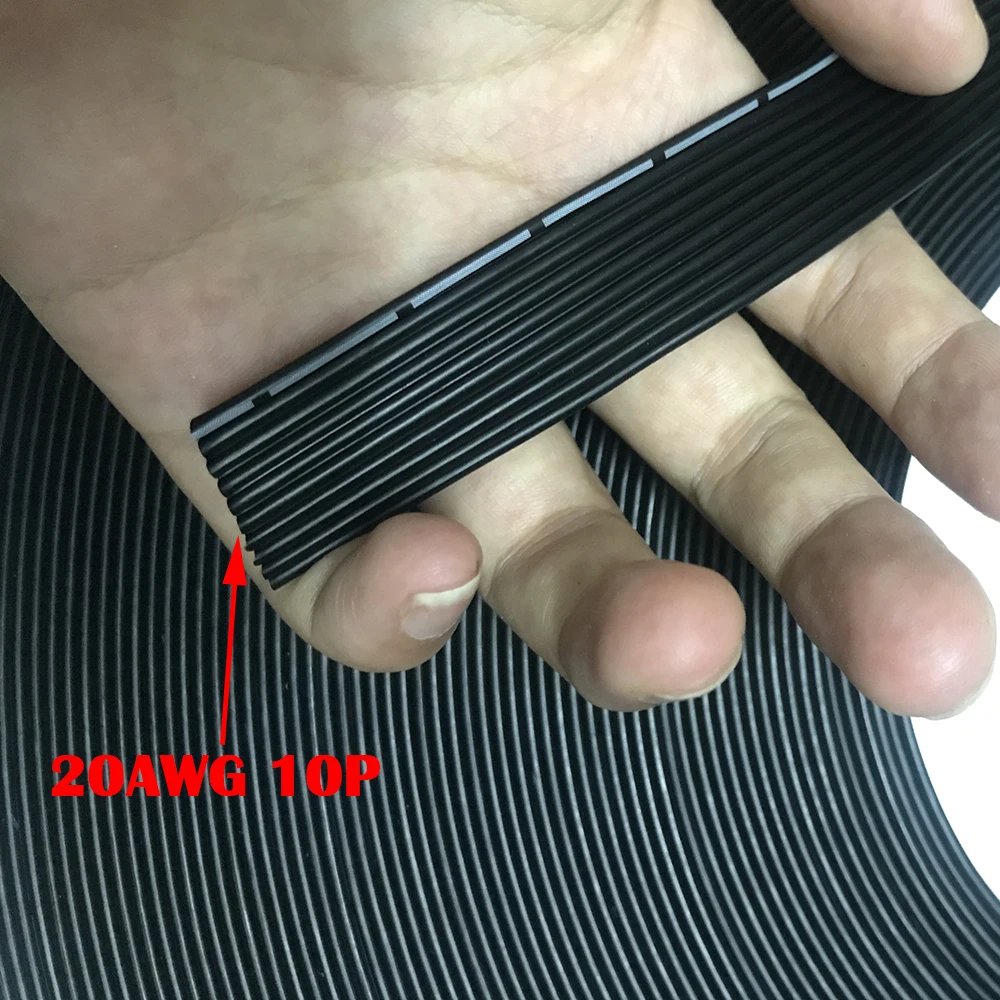 Изгибающий защищенный провод медный провод 20AWG 10P 22AWG 14p силиконовый кабель параллельная линия сильная проводимость провода 5 м DIY линия