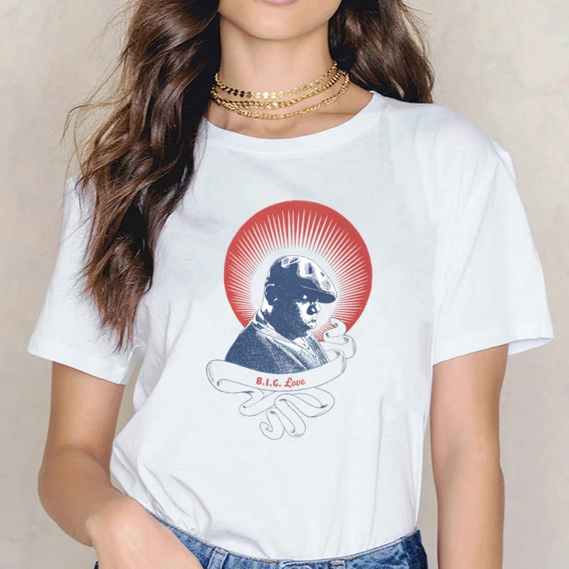 

Notorious B.I.G Biggie Smalls Printed T-shirt Casual Cute Print T Shirt Summer Harajuku O Neck Short Sleeved Tops Tees