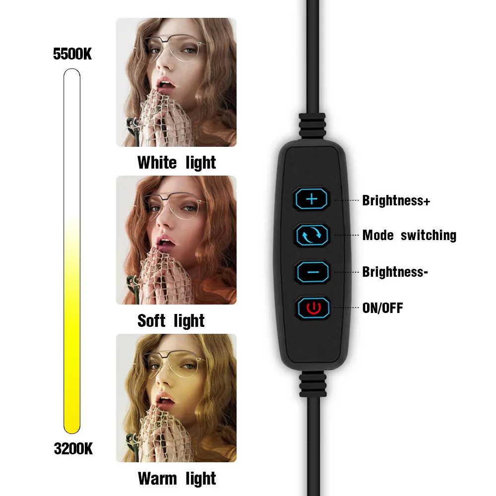 10 дюймов круглый кольцевой светильник с подставкой для штатива большой зажим