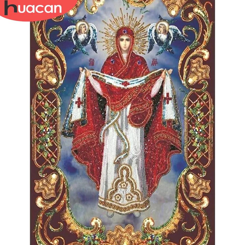 Алмазная мозаика HUACAN, религиозная, полностью квадратная, украшение для дома, 5D, сделай сам, вышивка, алмазная живопись, вышивка крестиком, религиозная икона