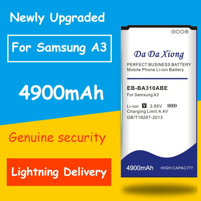 

4900mAh EB-BA310ABE Battery For Samsung Galaxy A3 2016 Edition A310 A3100 A310F A310M A310Y A310F/DS A5310 EBBA310ABE