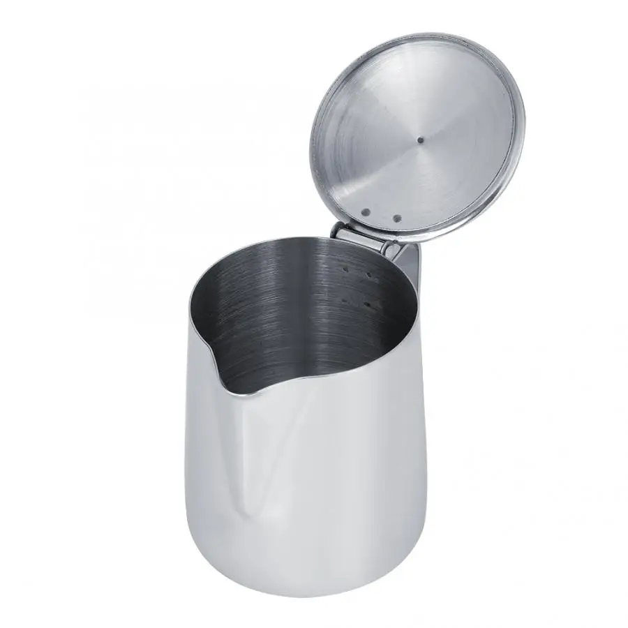 Кувшин для взбивания молока из нержавеющей стали чашка кофе с крышкой