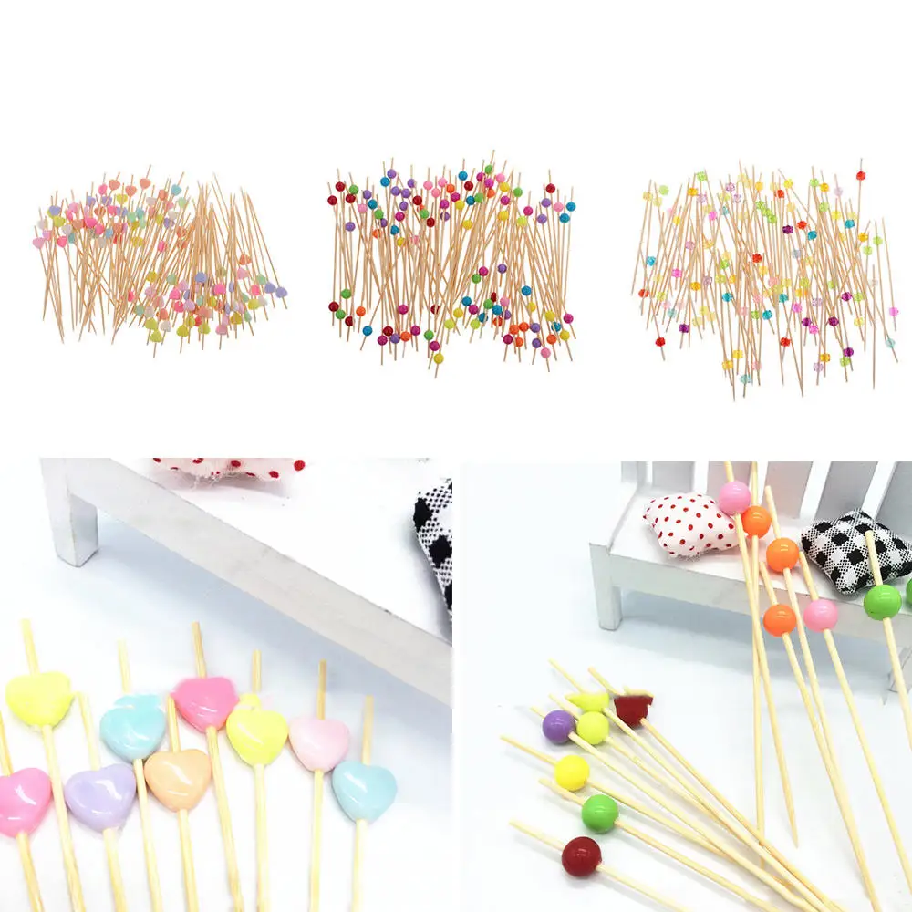 

100pcs Disposable Bamboo Fork Twisted Party Buffet Fruit Desserts Pick Skewer Food Cocktail Sandwich Fork Stick