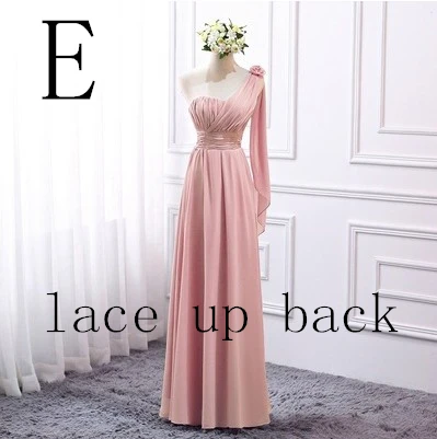 E lace up back Vestidos de festa vestido longo para casamento, новые шифоновые платья для подружек невесты, 10 стилей, большие размеры, недорогие платья для гостей, W4302 - Цвет: E lace up back