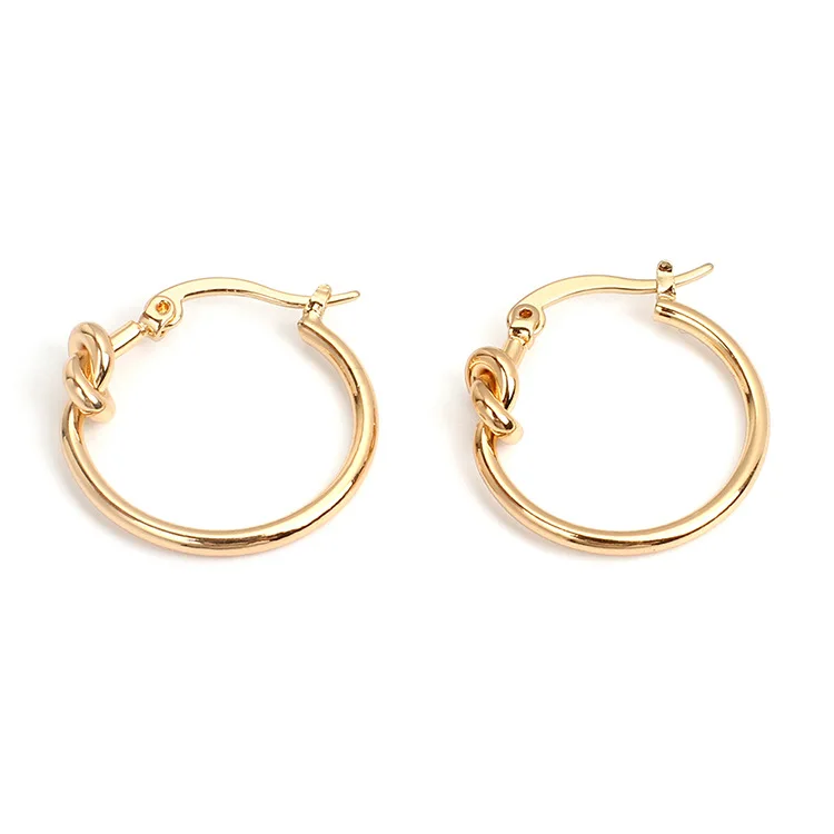 Simple Copper Geometric Earrings Circle Knot Stud for women Brincos Gold Silver Fashion Jewelry | Украшения и аксессуары