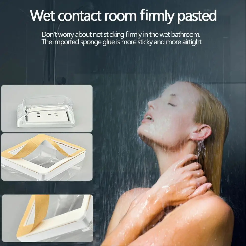 

Switch Waterproof Box Socket Box Cover Box Wall Light Cap Kitchen Panel Cover Doorbell Socket Flip Clear Bathroom Y4h1