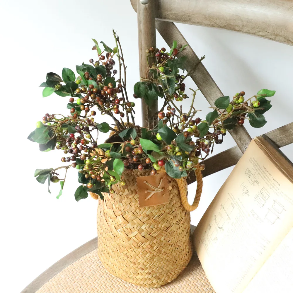 

55cm Berry Artificial Flower Green Plant DIY Garland Fake Plant Wedding Flowers Home Party Decoration
