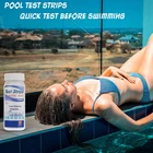 50 шт. хлора рН Тесты полоски 3-в-1 бассейн Тесты Бумага остаточного открытый бассейн для дачи качества воды