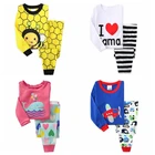 Семейная детская одежда для сна с животными для девочек, детская Рождественская Домашняя одежда, одежда для сна, детские пижамы с надписью I Love Mom Dad H127