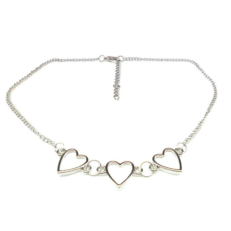 

Korean Fashion Hollow Heart Necklace For Women Hand Connected Hearts Neck Chains Collar Mothers Day Gift Jewelry Sets Colliers