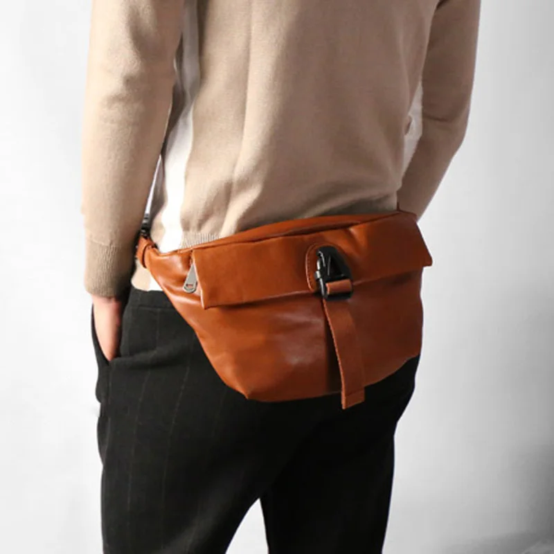 Кожаная нагрудная сумка AETOO в стиле ретро маленький мужской саквояж на плечо