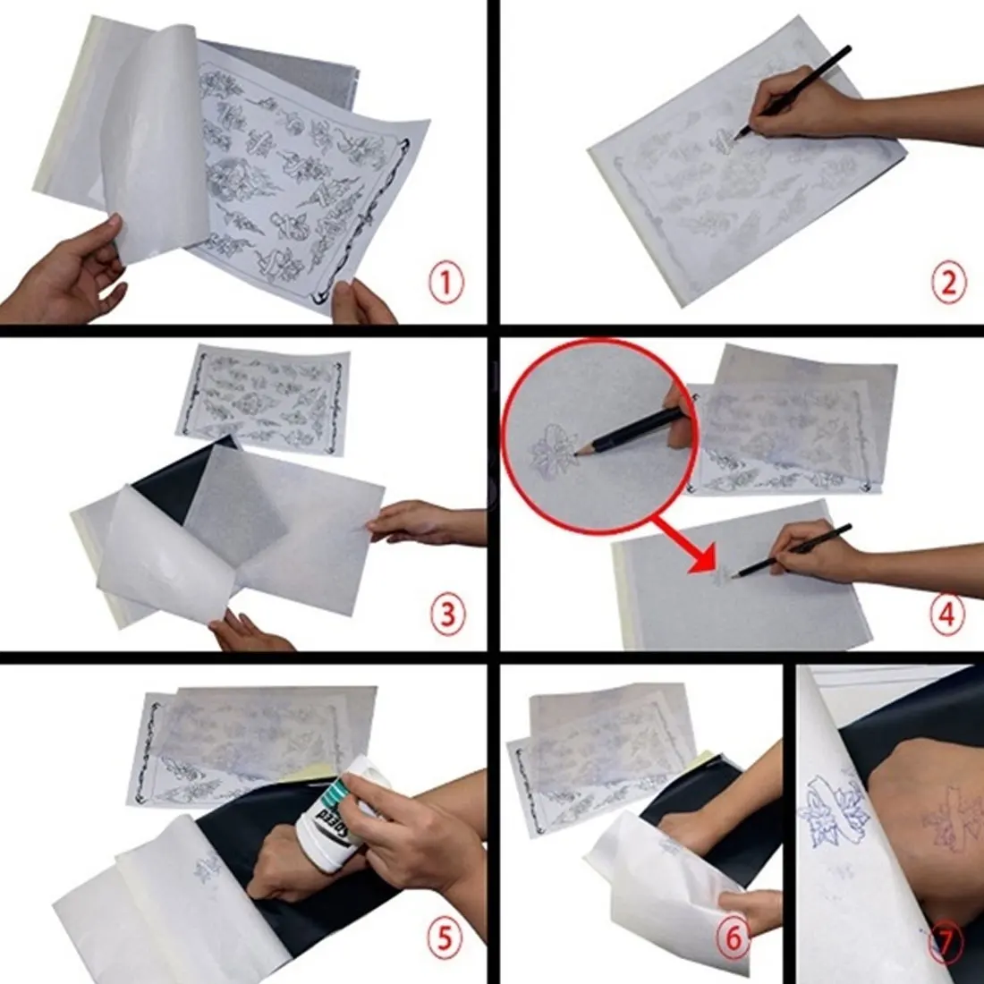 Профессиональный стикер для татуировок 10 шт./лот 4 слоя углеродистая термальная