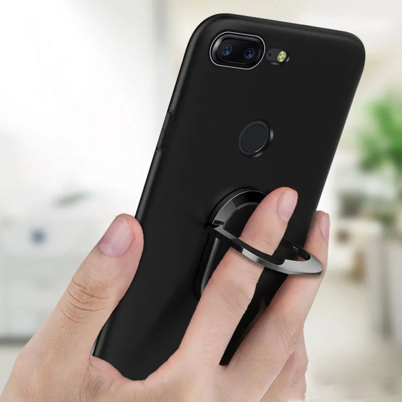 Для Oneplus 7 Pro Чехол из мягкого ТПУ с подставкой Кольцо магнитный держатель