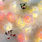 Светодиодная гирлянда с 10 цветами розы, 1,5 м