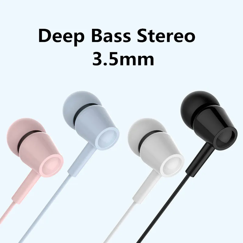 Wired Earphones 3.5mm Deep Bass Stereo Music Sport Headset with Microphone for Samsung Xiaomi | Электроника