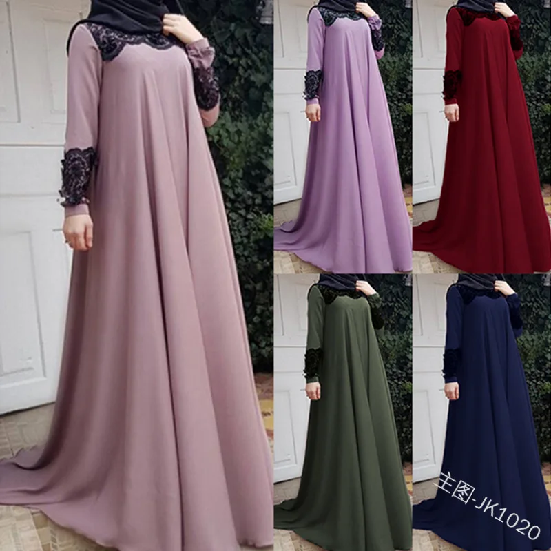Элегантная мусульманская кружевная Абая одежда длинное вечернее платье
