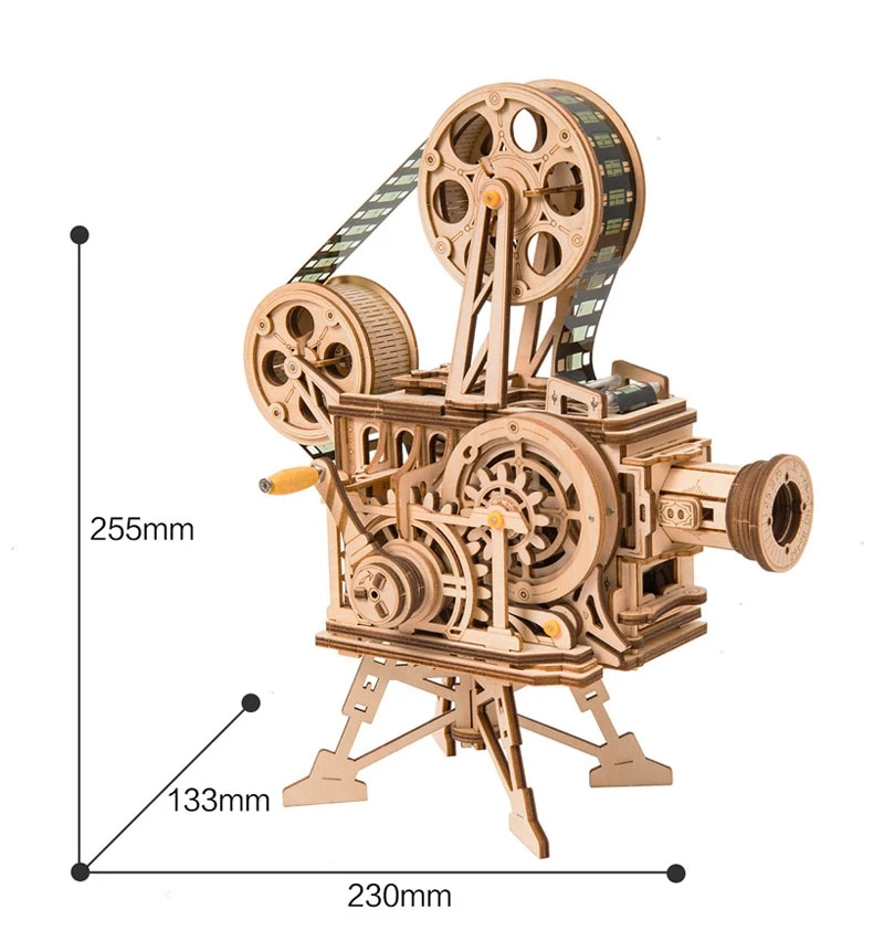 Robotime Винтаж рукоятка Diy 3D фильм проектор игра деревянная головоломка в сборе Vitascope игрушка подарок для детей взрослых LK601