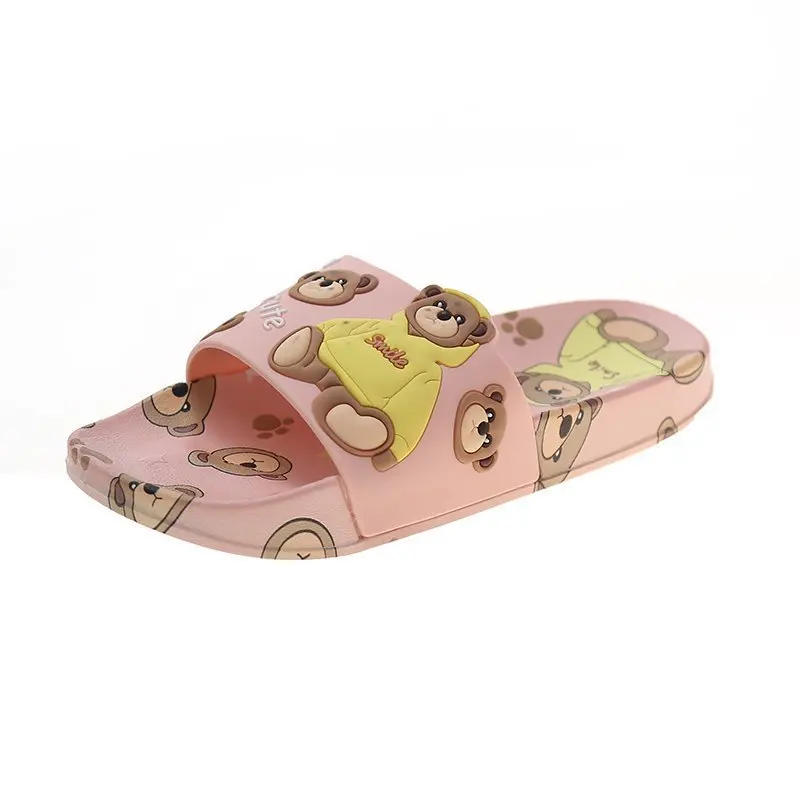 

Cute Cartoon Bear Slippers Home Household Soft Bottom Non-slip Floor Flat Shoes Comfortable Beach Casual Slide Sandals