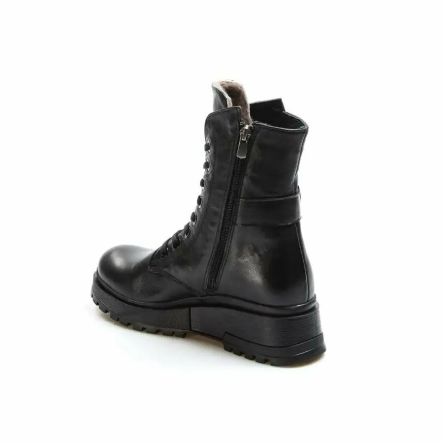 

Women Boots Fast Step Genuine Leather & Shearling Women'S Flat Heel Boots 757 Kza9499