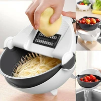 rotate the vegetable cutter with drain basket 9 in 1 slicer multi functional magic kitchen veggie fruit shredder grater slicer