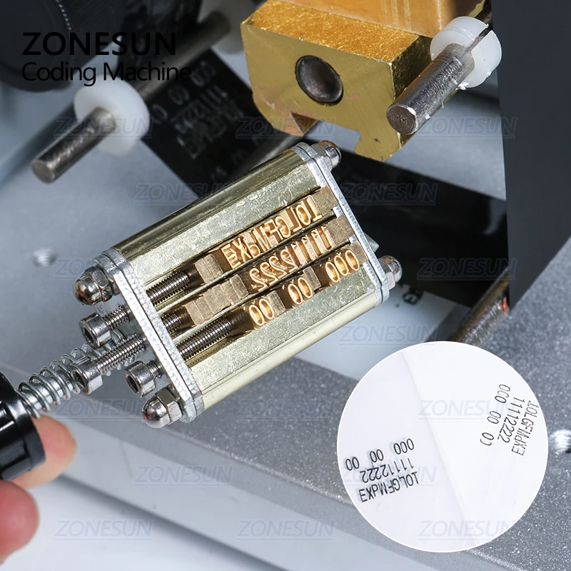 ZONESUN HP-241B код печатной машины ленты шифровальная машина для печати отметок истечения срока годности на английском языке, на солнечной батарее, 110 V/220 V