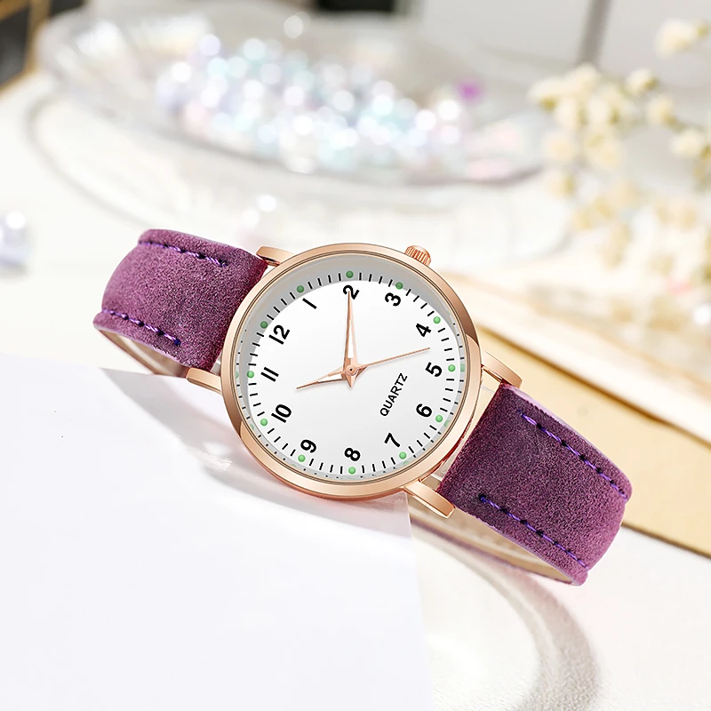 

Women Watches Luminous Simple Vintage Small Watch Leather Strap Casual Sports Wrist Clock Dress Wristwatches Reloj Mujer