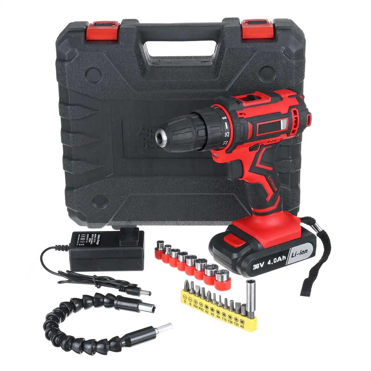

Doersupp 2 in 1 Cordless Screwdriver Cordless Drill 168000mah 36V Electric Drill Power Tools Hammer Drill Electric Drill Hand