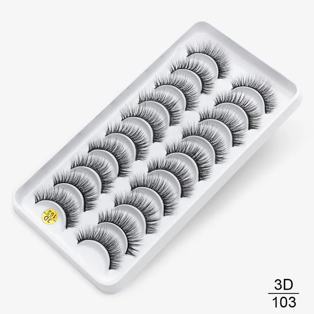 8/10 пар, натуральные длинные 3D ресницы из искусственной норки, толстые, ручная работа, полная полоса, ресницы, объемные, мягкие, норковые ресницы, накладные ресницы - Цвет: 3D-103