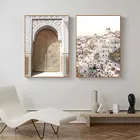 Марокканская АРКА, дверь, деревня, плакат, Ранняя Картина на холсте, ислам, настенный художественный принт, картины, гостиная, галерея, домашний декор