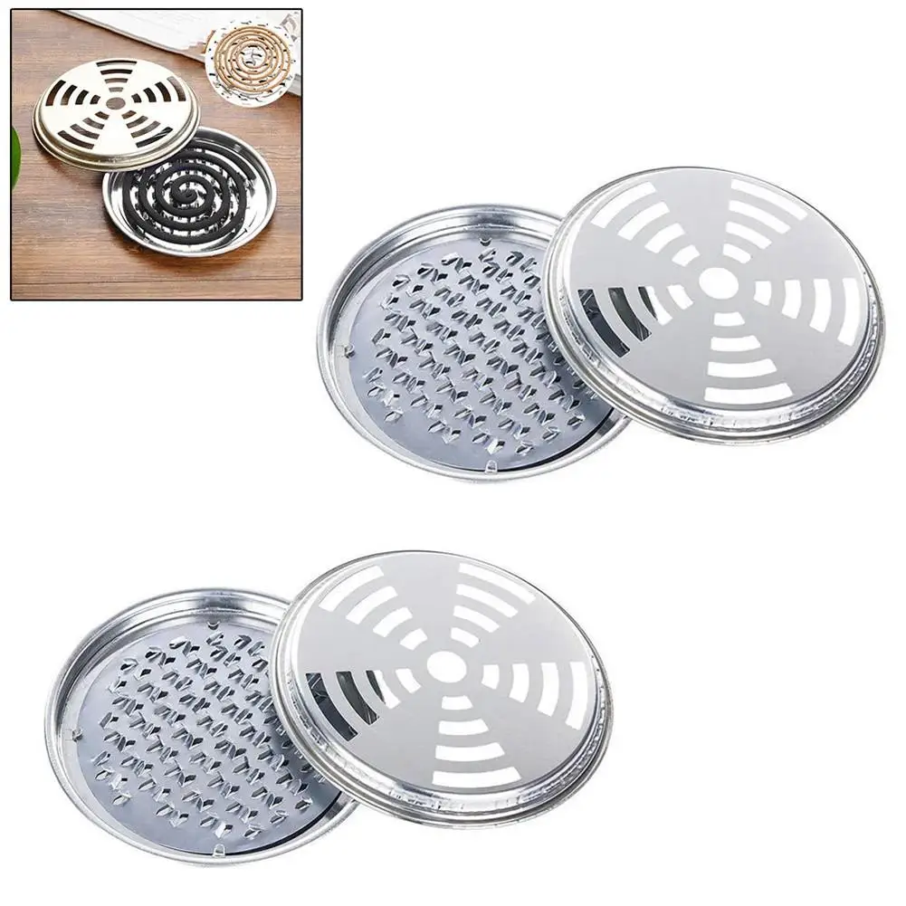 

Portable Mosquito Coils Holder Large Hotel Metal Repellent Rack With Cover Saft Mosquito Coil Tray Summer Anti-mosquito Supplie