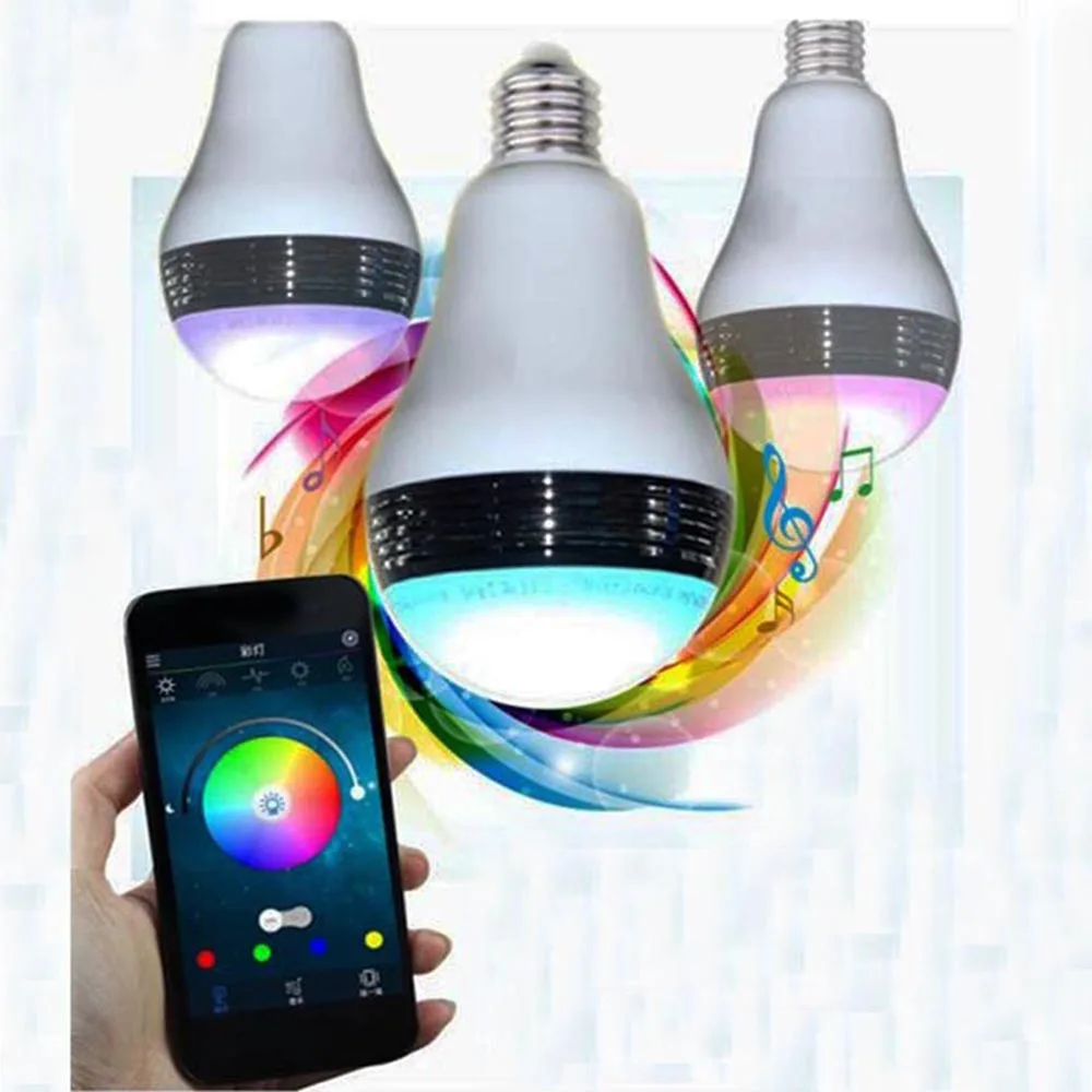 Умсветильник музыкальная лампа RGB E27 с Wi Fi регулируемой яркостью LED беспроводная