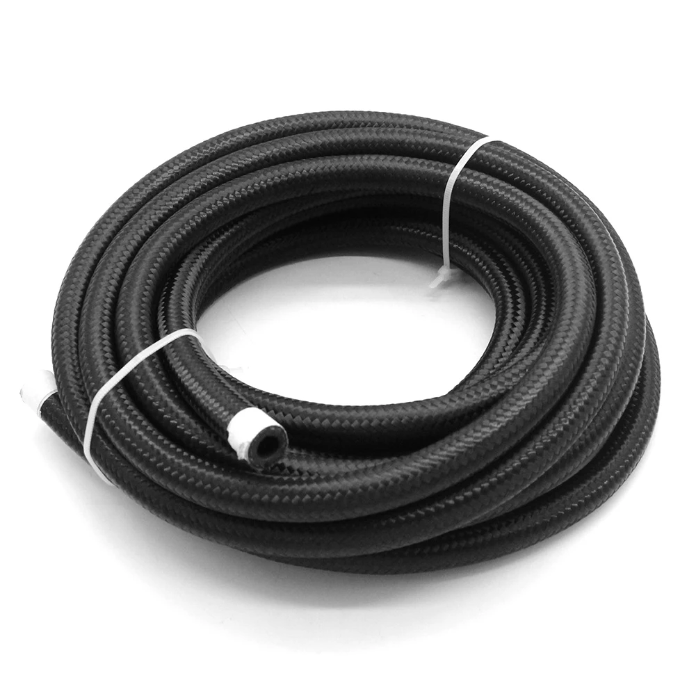 

-6 AN 3/8 inch Petrol Line Oil Gas Resistant Universal Nylon Stainless Steel Gas Oil Tube Bike Motorcycle Accessory