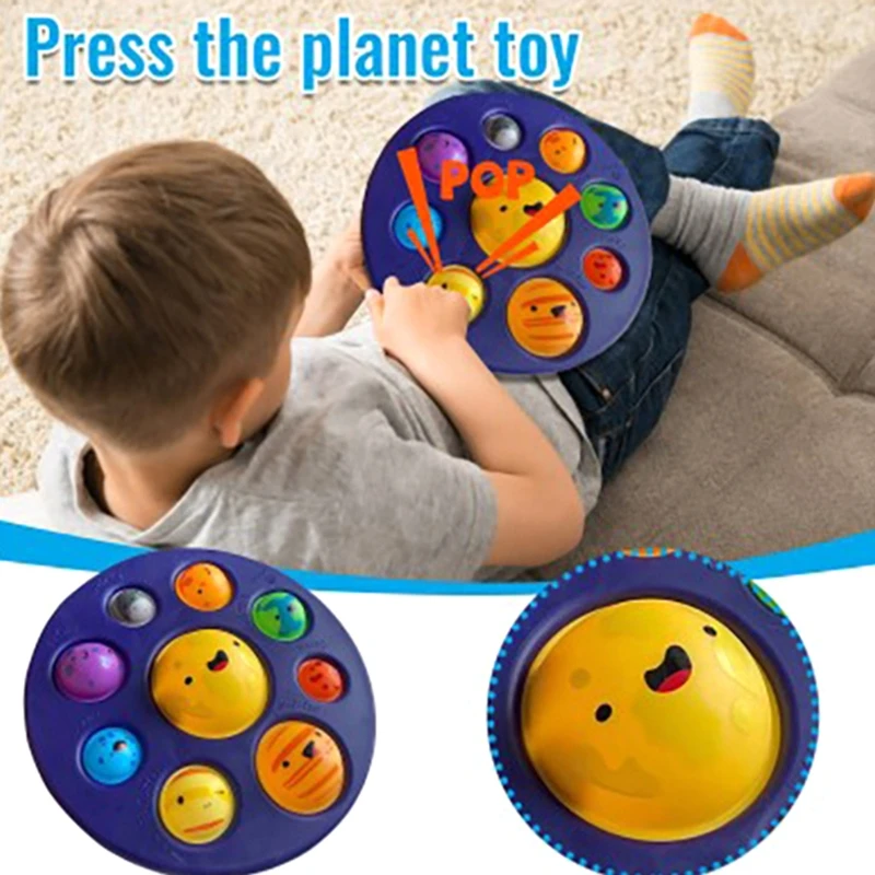 

Пузырьковый фиджет-Поппер, планеты, познавательная игрушка, новинка, подарок для детей, доска для раннего развития тревожности для детей