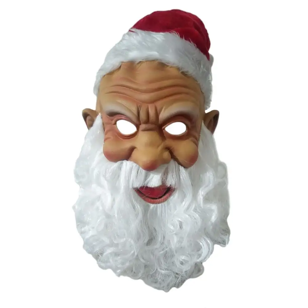 Santa suit Страшная злая маска клоуна, двусторонняя латексная резиновая маска, костюм для Хэллоуина, маска клоуна с волосами для маски для взрослых - Цвет: Santa suit