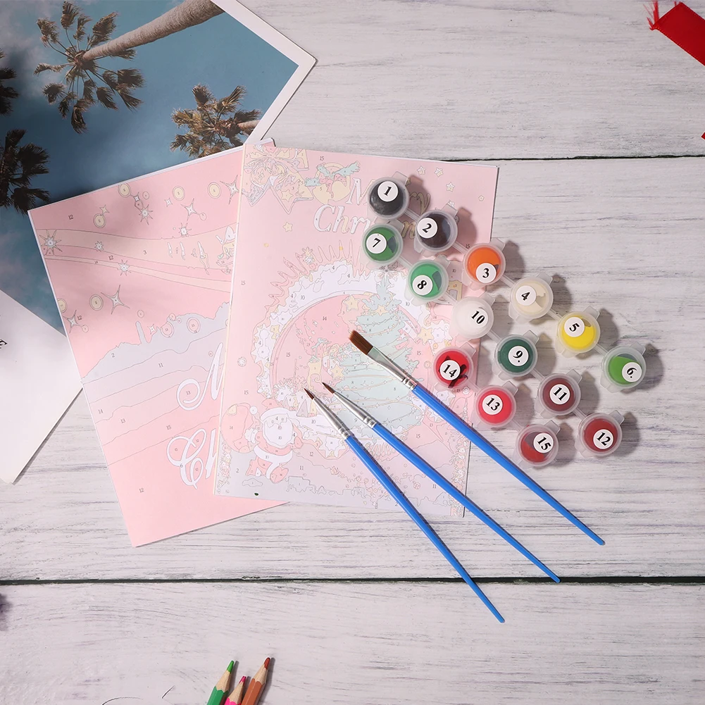 Рождественская серия открыток сделай сам Картина маслом поздравительная